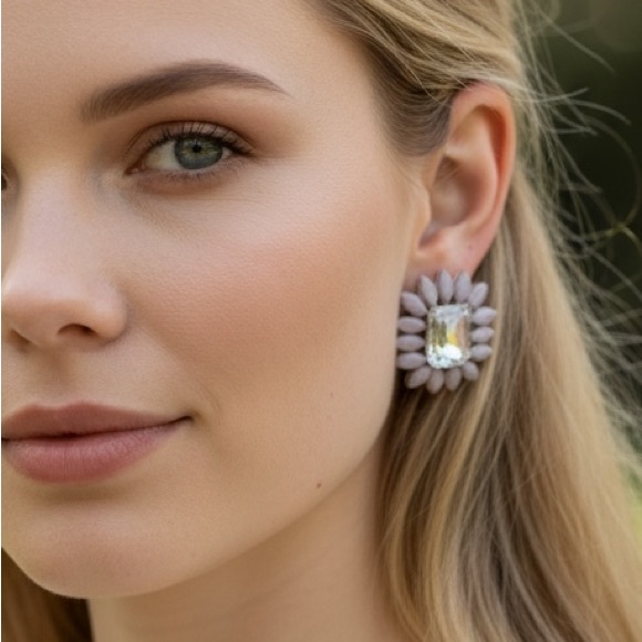 Pomina Floral Crystal Statement Earrings (BR1010/1) - Picture 2 of 5